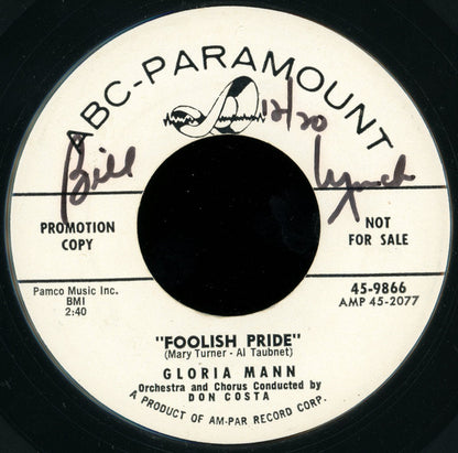 Gloria Mann : My Very Precious Love (7", Promo)
