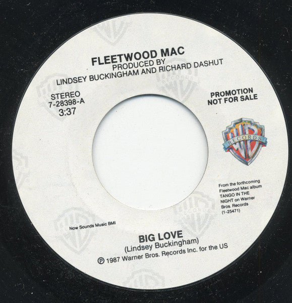 Fleetwood Mac : Big Love (7", Single, Promo, Styrene)