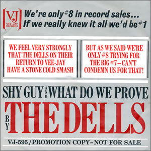 The Dells : Shy Girl / What Do We Prove (7", Promo, Styrene)