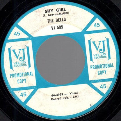 The Dells : Shy Girl / What Do We Prove (7", Promo, Styrene)
