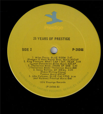 Various : 25 Years Of Prestige (2xLP, Comp, Mono, RE)