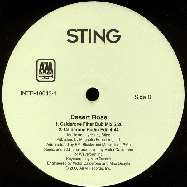 Sting : Desert Rose (Mixes By Victor Calderone) (12")