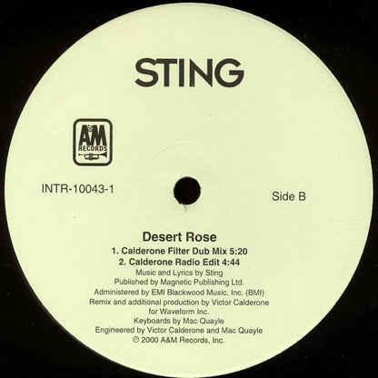 Sting : Desert Rose (Mixes By Victor Calderone) (12")