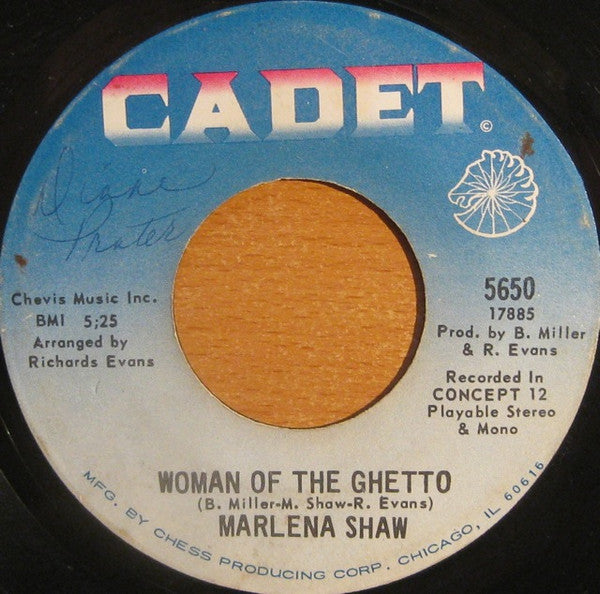 Marlena Shaw : Woman Of The Ghetto (7", Single)