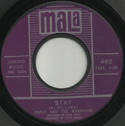 Porgy & The Monarchs : Stay / Somebody Said (I'd Cry Someday) (7", Single, Sty)