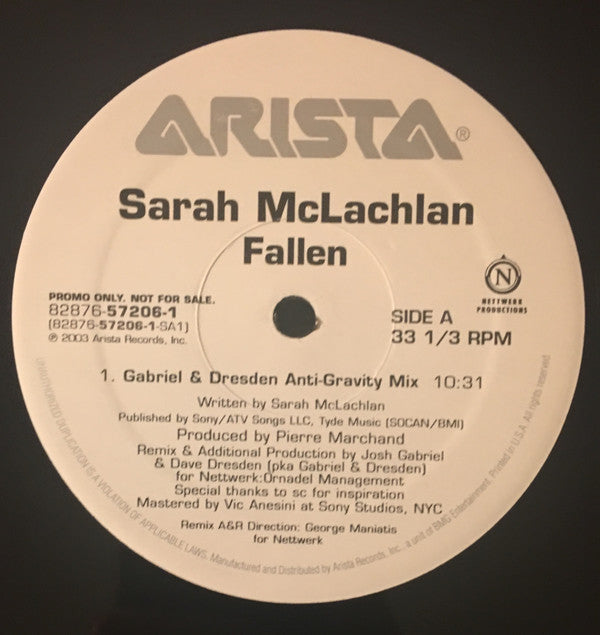 Sarah McLachlan : Fallen (12", Promo)