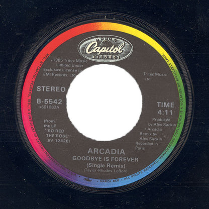 Arcadia (3) : Goodbye Is Forever (7", Single)