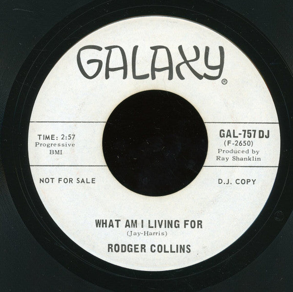 Rodger Collins :  Hands Off My Girl / What Am I Living For  (7", Single, Promo)