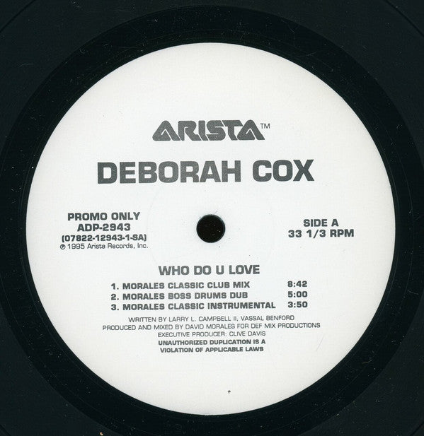 Deborah Cox : Who Do U Love (12", Promo)
