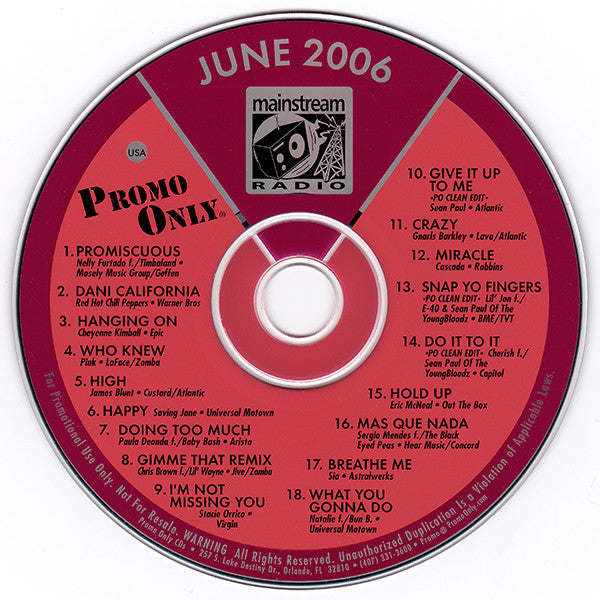 Various : Promo Only Mainstream Radio: June 06 (CD, Comp, Promo)
