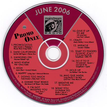 Various : Promo Only Mainstream Radio: June 06 (CD, Comp, Promo)