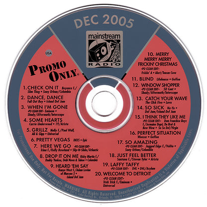 Various : Promo Only Mainstream Radio: December 05 (CD, Comp, Promo)