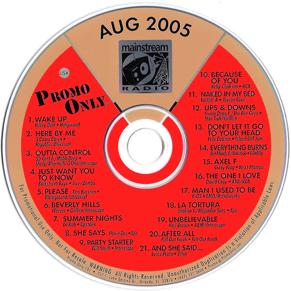 Various : Promo Only Mainstream Radio: August 05 (CD, Comp, Promo)