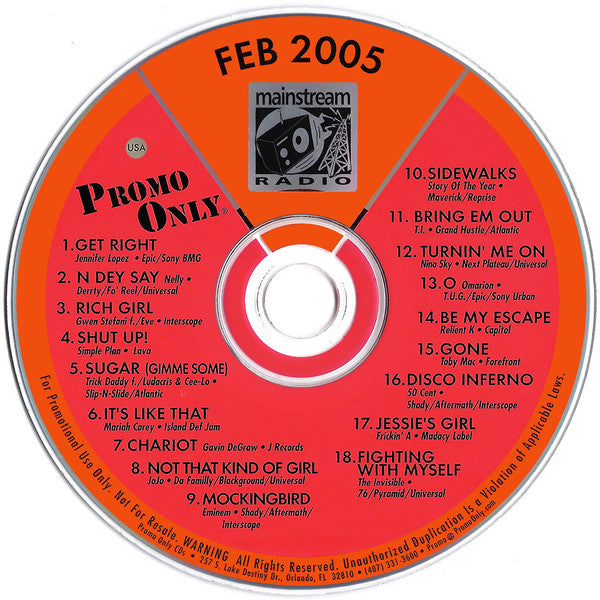 Various : Promo Only Mainstream Radio: February 05 (CD, Comp, Promo)