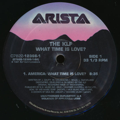 The KLF : America: What Time Is Love? (12")