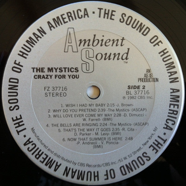 The Mystics : Crazy For You (LP, Album, Ter)