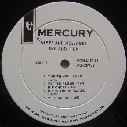 Roland Kirk : Gifts & Messages (LP, Album, Mono, Promo)