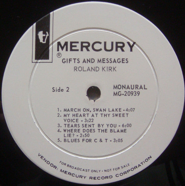 Roland Kirk : Gifts & Messages (LP, Album, Mono, Promo)