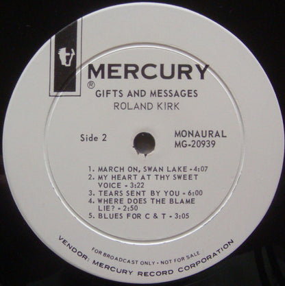Roland Kirk : Gifts & Messages (LP, Album, Mono, Promo)