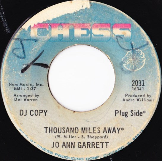 Jo Ann Garrett : Thousand Miles Away / Just Say When (7", Single, Promo)