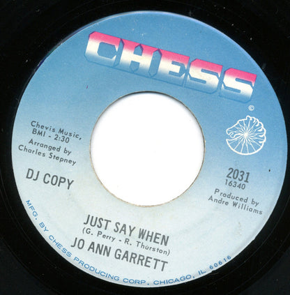 Jo Ann Garrett : Thousand Miles Away / Just Say When (7", Single, Promo)