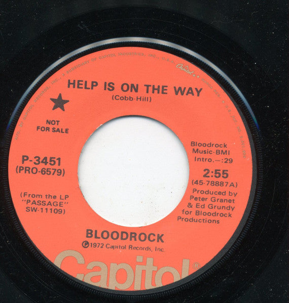 Bloodrock : Help Is On The Way / Bloodrock Interview (7", Promo)