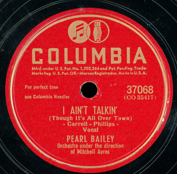 Pearl Bailey : He Didn't Ask Me / I Ain't Talkin' (Shellac, 10")