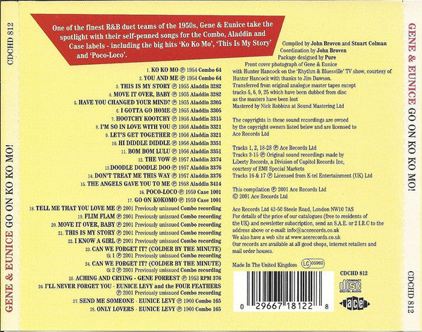 Gene And Eunice : Go On Ko Ko Mo! (CD, Comp)