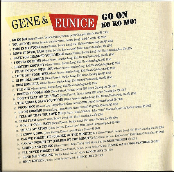 Gene And Eunice : Go On Ko Ko Mo! (CD, Comp)