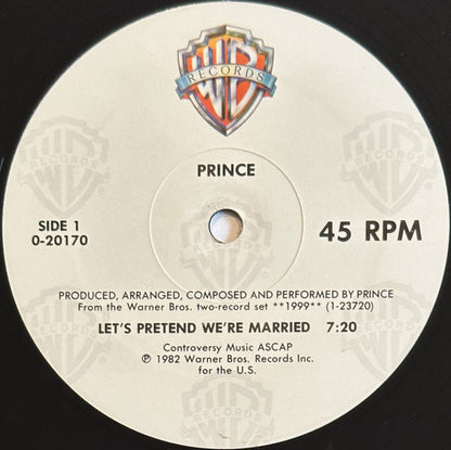 Prince : Let's Pretend We're Married (12", Maxi, ARC)