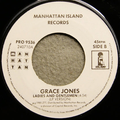 Grace Jones : Slave To The Rhythm (7", Single, Promo)