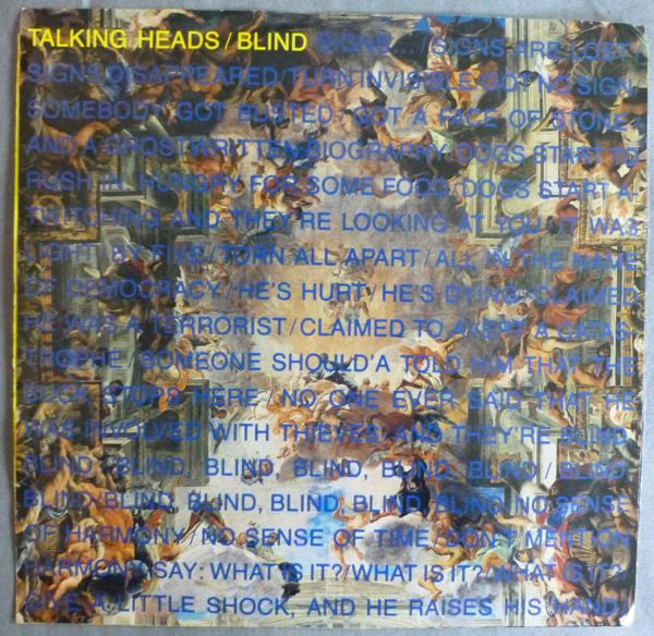 Talking Heads : Blind (7", Single, Promo, Styrene)