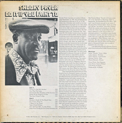 Snooky Pryor : Do It If You Want To (LP, Album)