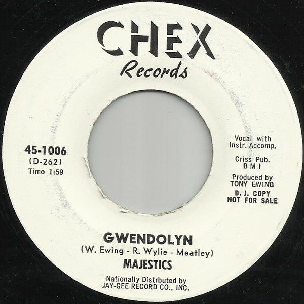 The Majestics (2) : Gwendolyn / Lonely Heart (7", Promo)