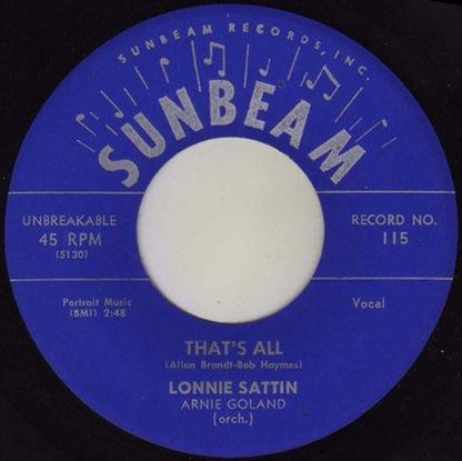 Lonnie Sattin : Sweetheart / That's All (7", Single)