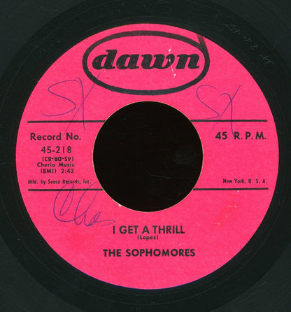 The Sophomores : Linda / I Get A Thrill (7")