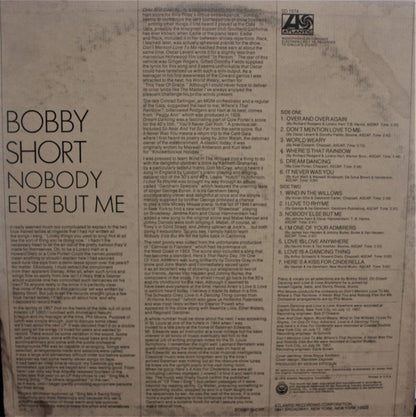Bobby Short : Nobody Else But Me (LP, Album)