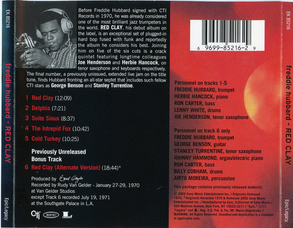 Freddie Hubbard : Red Clay (CD, Album, RE, RM)