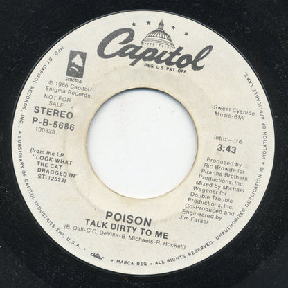 Poison (3) : Talk Dirty To Me (7", Promo, Styrene)