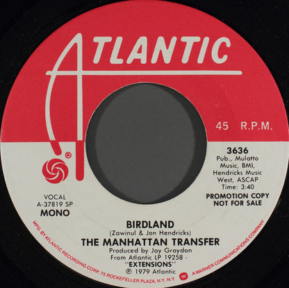 The Manhattan Transfer : Birdland (7", Mono, Promo)
