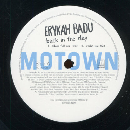 Erykah Badu : Back In The Day (12")