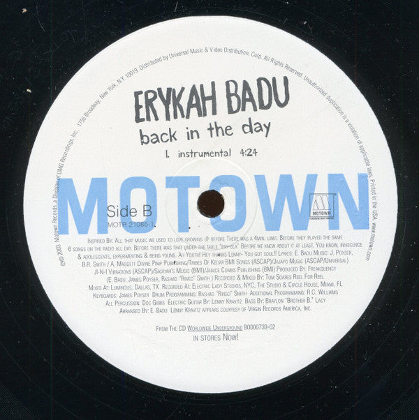 Erykah Badu : Back In The Day (12")
