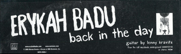 Erykah Badu : Back In The Day (12")