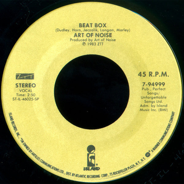 The Art Of Noise : Beat Box / Close (To The Edit) (7")