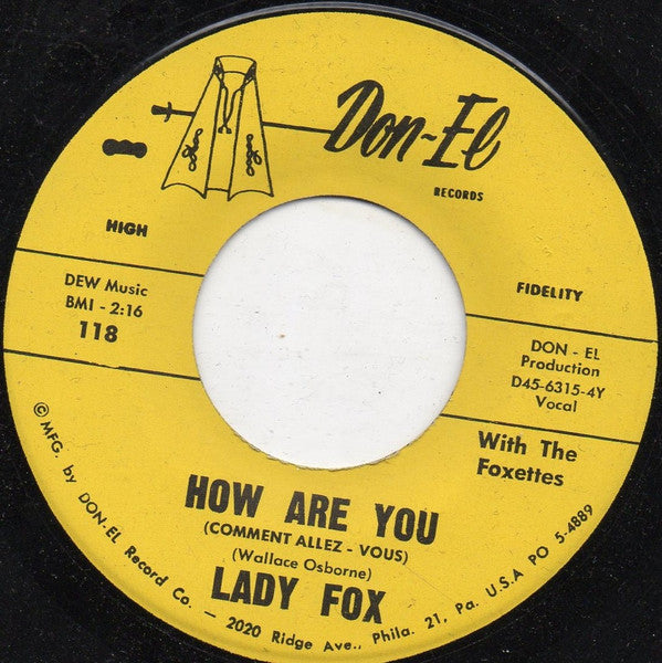 Lady Fox And The Foxettes : How Are You (7")