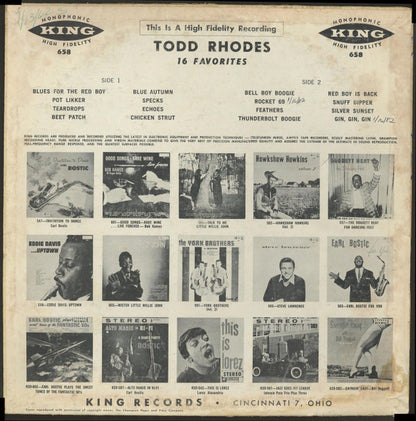 Todd Rhodes : Dance Music That Hits The Spot (LP, Album, Mono)