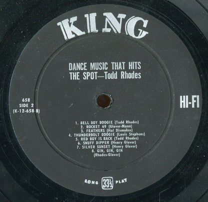Todd Rhodes : Dance Music That Hits The Spot (LP, Album, Mono)