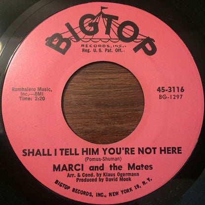 Marci And The Mates : Shall I Tell Him You're Not Here (7")