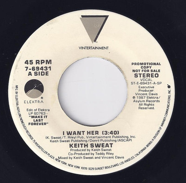 Keith Sweat : I Want Her (7", Single, Promo)