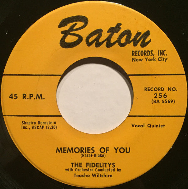The Fidelity's With Teacho Wiltshire Orchestra : Memories Of You / Can't You Come Out (7", Single)